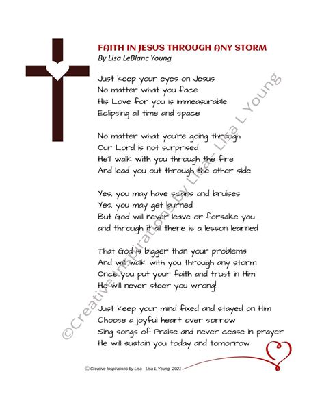 Jesus Faith Poem Original Printable Makes Great T For Mom Etsy In