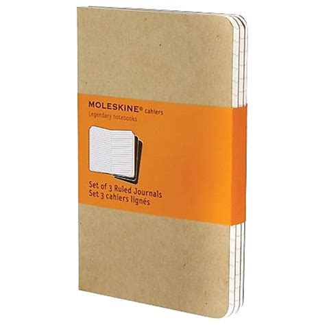 Moleskine Cahier Journal Set Of 3 Pocket Ruled Kraft Brown Soft