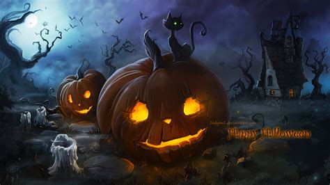 Wallpaper Illustration Cat Fantasy Art Night Spooky Halloween