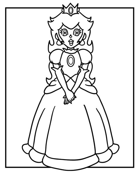 Dibujo para imprimir y colorear de Princesa Peach