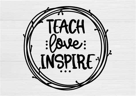 Teach Love Inspire Svg School Svg Teacher Svg Teacher Etsy