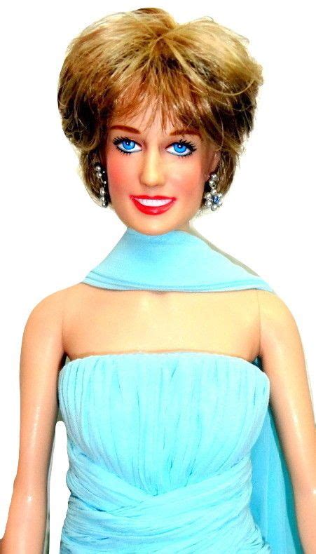 Franklin Mint Diana Princess Of Elegance Dressed Vinyl Doll Blue