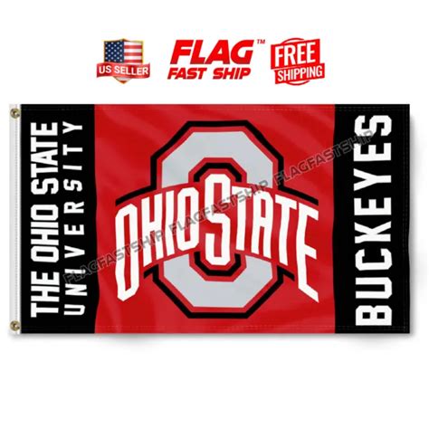 Ohio State University Buckeyes Flag 3x5 Banner Football Fast Free Usa