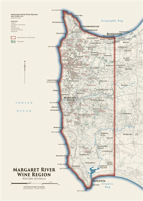 Heritage Wine Map Of The Margaret River Meridian Maps
