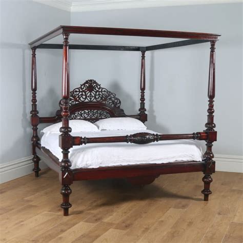 Super King Four Poster Bed 6ft Colonial Victorian Yola Gray