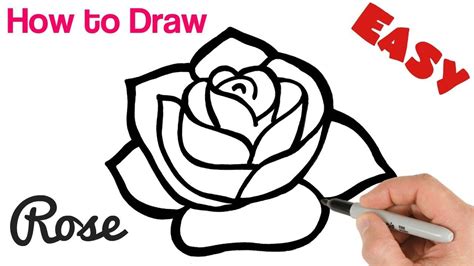 How To Draw A Rose Easy Art Tutorial For Beginners Youtube Rose