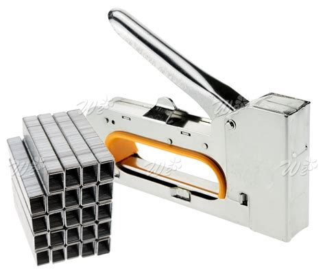 Steel Staple Gun Tacker Upholstery Stapler 2500 Staples Heavy Duty For
