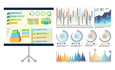Infographics On Presentation Board Whiteboard Stock Vector