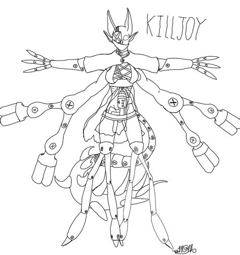Oc Killjoy Line Art By Ecstaticcoffee On Deviantart