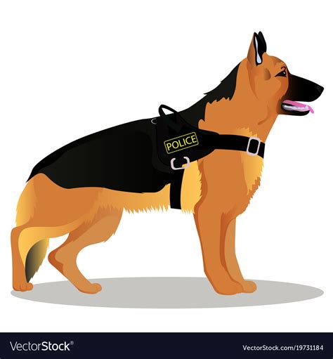 German Shepherd Police Dog Royalty Free Vector Image