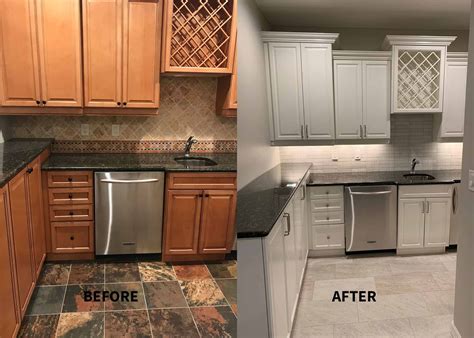 Pics Painting Dark Wood Cabinets Before And After And Description
