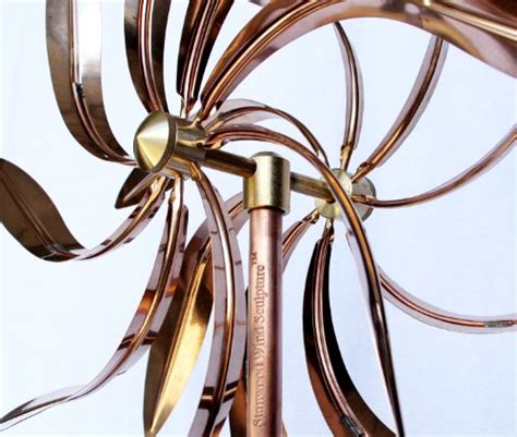 Stanwood Wind Sculpture Kinetic Copper Wind Sculpture Dual Spinner Dancing New Ebay