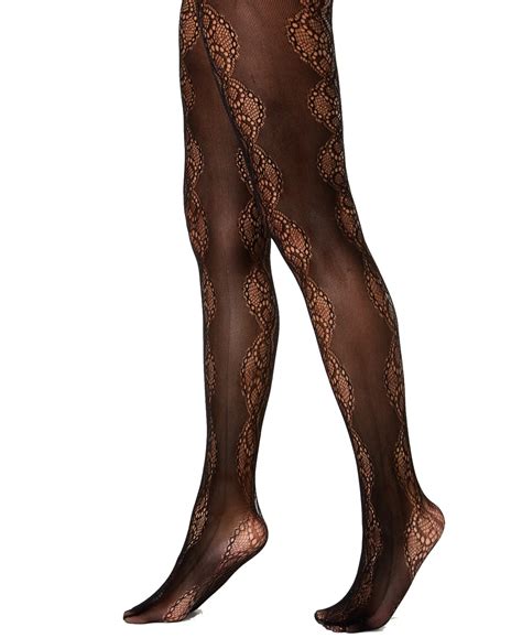 Inc International Concepts Womens Lace Pattern Tights Black