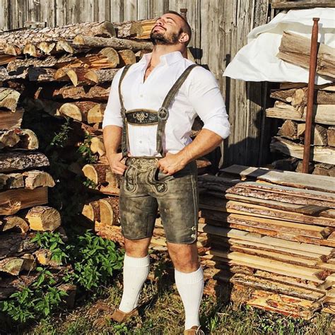 Dominik Scherl In Lederhosen Trachten Lederhose Oktoberfest Outfit Männer Bayerische Lederhose