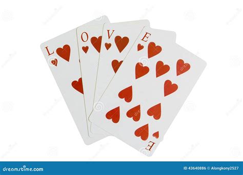 Word Love Playing Cards Hearts Stock Photo Image Of Romantic Cards