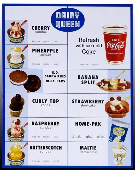 Dairy Queen Menu From The 1960 S Vintage Menu Vintage Ads Vintage