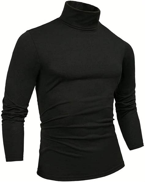 Thwei Mens Long Sleeve Turtleneck For Men Slim Fit Black Mock Turtleneck Pullover Sweater