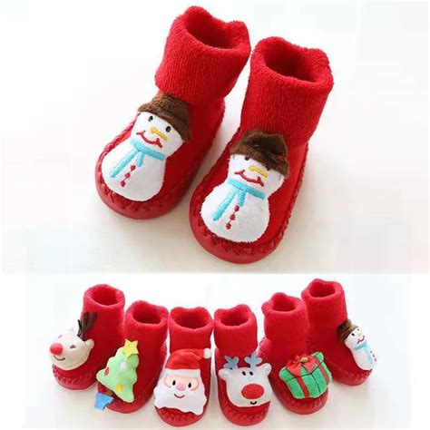 2018 New Newborn Baby Socks Baby Boys Girls Christmas Floor Cute Socks