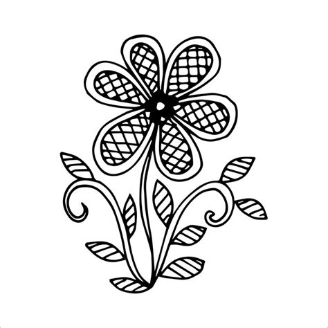Premium Vector Hand Drawn Flower Single Doodle Element