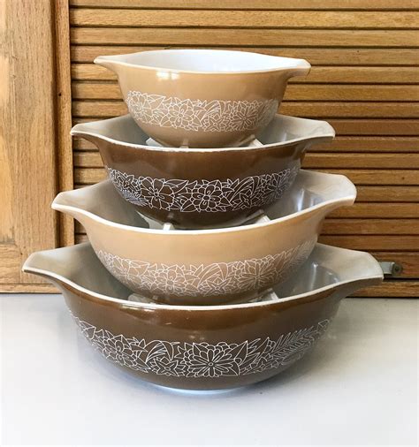 Vintage Pyrex Woodland Cinderella Bowls Set of 4 444 443 - Etsy