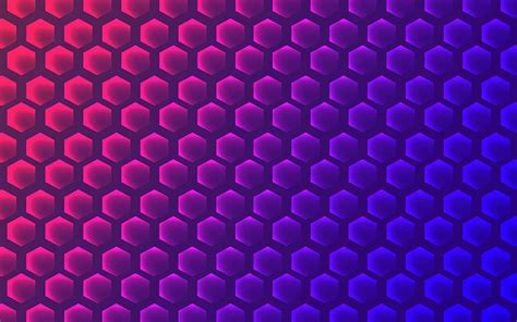 Hexagons Blue Pattern Pink Purple Shapes Hd Wallpaper Peakpx
