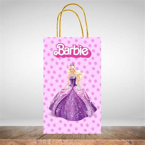 Barbiefavorlootpaperbagtemplateprintabledigitalinstantdownload