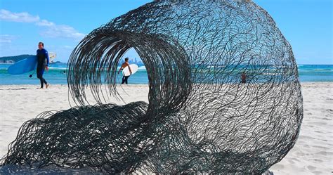 Artists Prepare Their Sculptures For Installation At Swell Sculpture