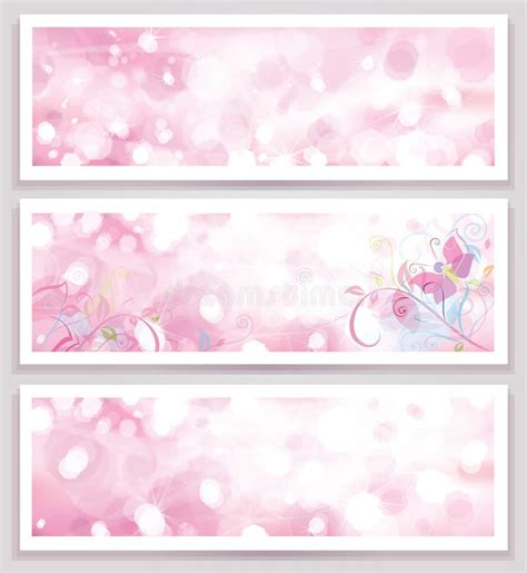 Vector Pink Glitter Banners Stock Illustration Illustration Of
