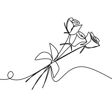 Once your first and big flower is done, do one more on the end (i have drawn three dots). One Line Drawing Of Rose Flower Minimalist Design Isolated ...