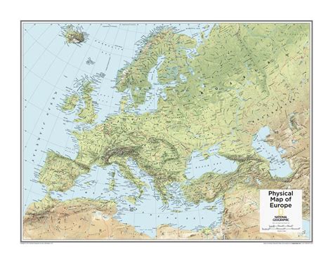 Europe Physical Map National Geographic Atlas Of The World