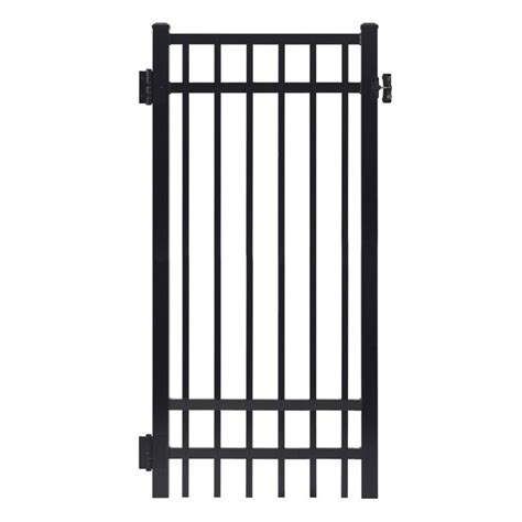 gilpin legacy elite 6 ft h x 3 ft w black aluminum walk thru gate in the metal fence gates