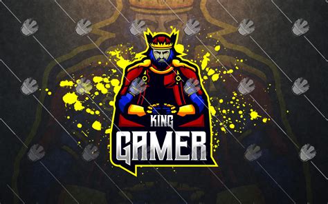 Majestic King Gamer Mascot Logo King Gamer Esports Logo For Sale