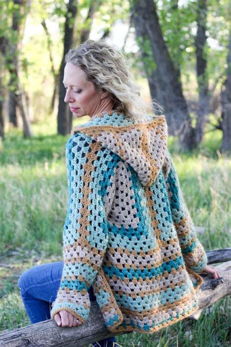Two Crochet Hexagons One Fabulous Hooded Sweater Free Pattern