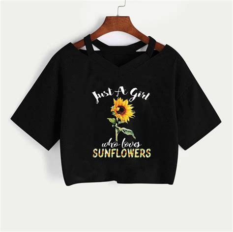 Fashion Women Sunflower Print Short Sleeve Daily Black Summer Tee Summer Casual Minimalist Round