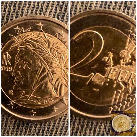 Coin 2 Euro Italy 2019 Dante Alighieri Rare Etsy Dante Alighieri
