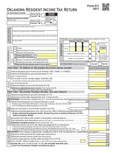 Oklahoma Form 511 Fill Out And Sign Online Dochub