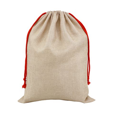 Blank Sublimation Drawstring Bags Xmas Sack Hemp Drawstring Bag