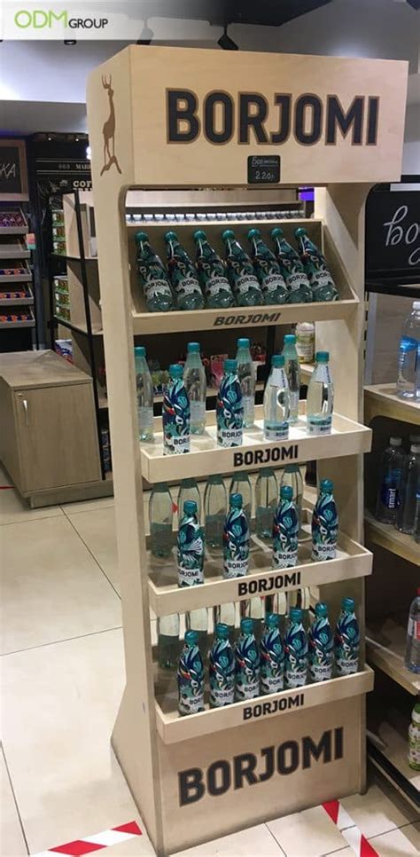Boost your Drinks Marketing with a Wooden Product Display - Borjomi