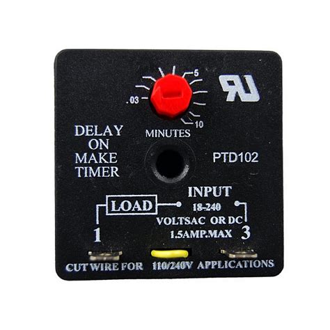 Time Delay Relay, Delay on Make, 10 Minute Adjustable | Packard Online