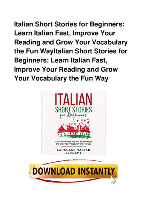 Pdf Italian Short Stories For Beginners Learn Italian Fast Improve