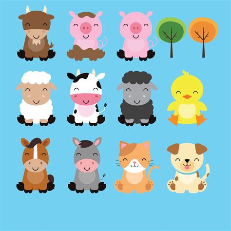 6 Farm Animals Cartoon Funny Amp