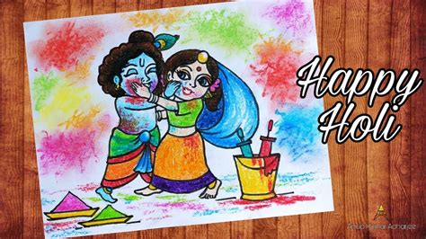 Which famous festivals from around the world do you know? VERY EASY'' How to draw holi festival for Beginners | Radha Krishna playing holi - YouTube