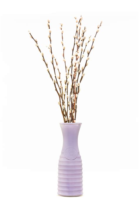 willow creations pussy willows purple vase 10in
