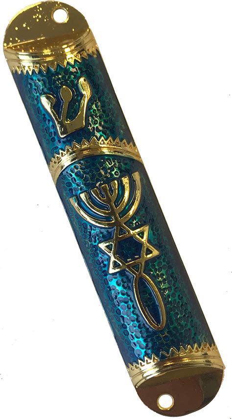 Holy Land Market Messianic Seal Mezuzah Case 41 Inch With Scroll In