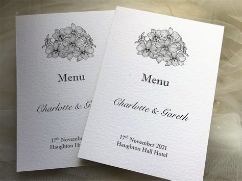 lily menu 3 wedding invitations by daisy chain invites