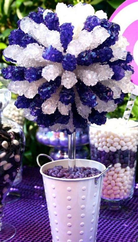 Purple White Silver Rock Candy Centerpiece Topiary Tree Etsy Candy