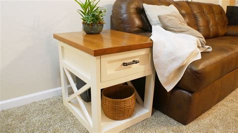 Small side tables are important to have in the bedroom for holding table lamps for reading, water glasses and any bedroom clutter. How To Make A Farmhouse Side Table with a Shaker Full ...