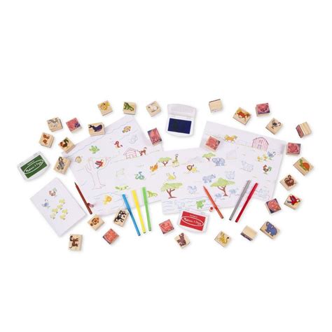 Melissa And Doug Big Box Deluxe Wooden Stamp Set Melissa And Doug Toys