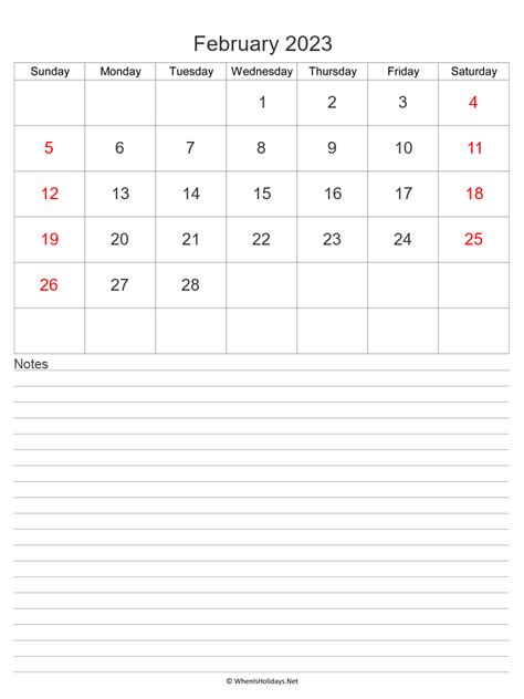February 2023 Calendars Printable Whenisholidaysnet