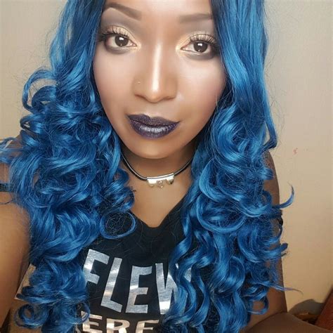 Blue Hair Blue Hair Favorite Color Chokers Make Up Lips Rainbow